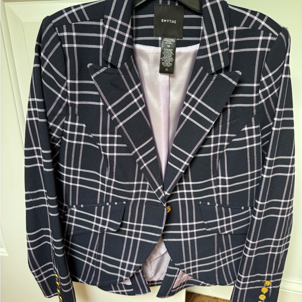 Smythe Navy Windowpane Blazer